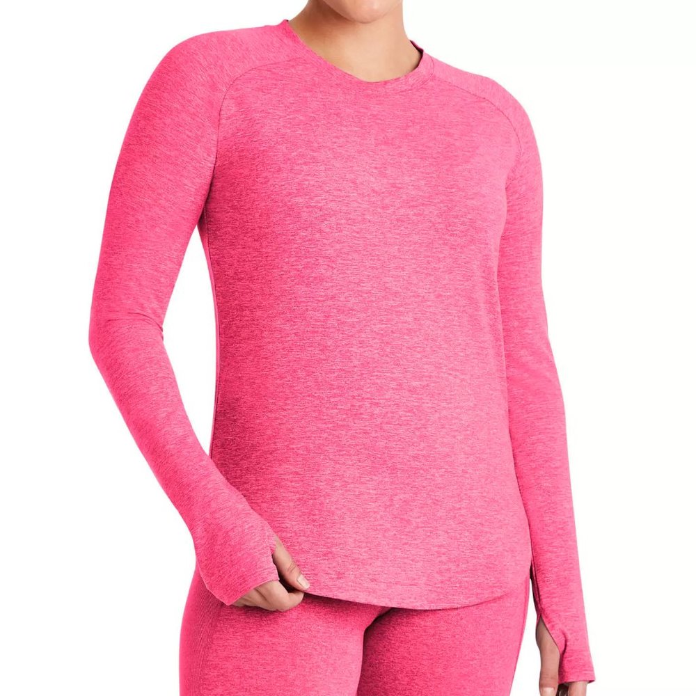 Member's Mark Soft Heather Top Thumbholes Fucshia